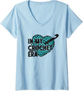 Womens In My Crochet Era Funny Crochet Yarn Knitting V-Neck