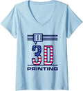 3D Printing American Usa Flag I Love 3D Printers Patriotic V Neck