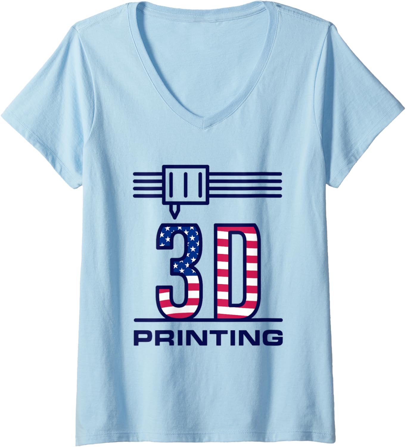 3D Printing American Usa Flag I Love 3D Printers Patriotic V Neck