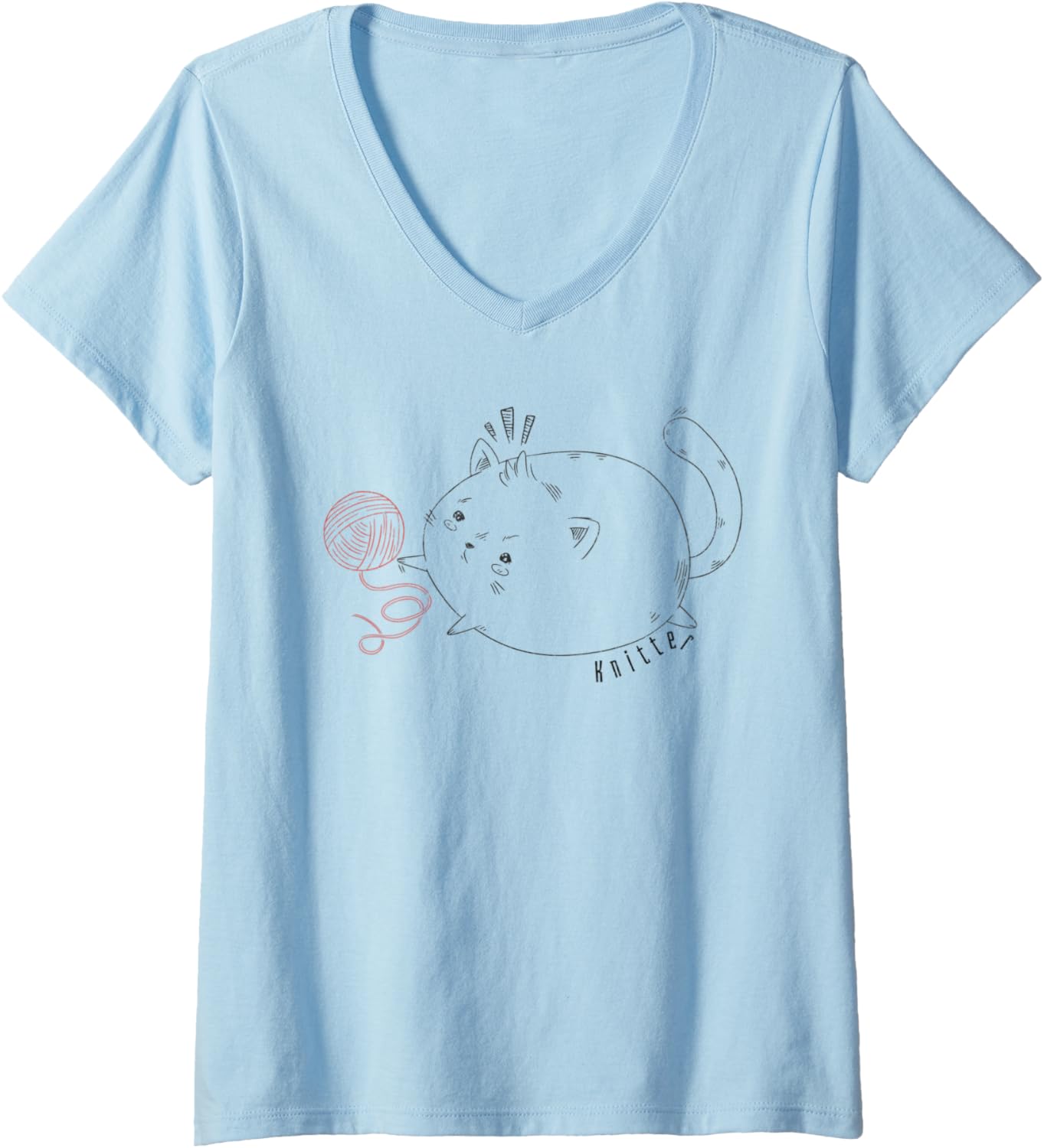 Womens Kawaii Knitter | Knit | Yarn | Crochet | Hoarder | Cute V-Neck