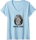 Womens Digital Print With Thumbprint Professional Printers V Neck
