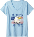 Womens Us Citizen Est 2025 Citizenship New Usa Citizen V Neck