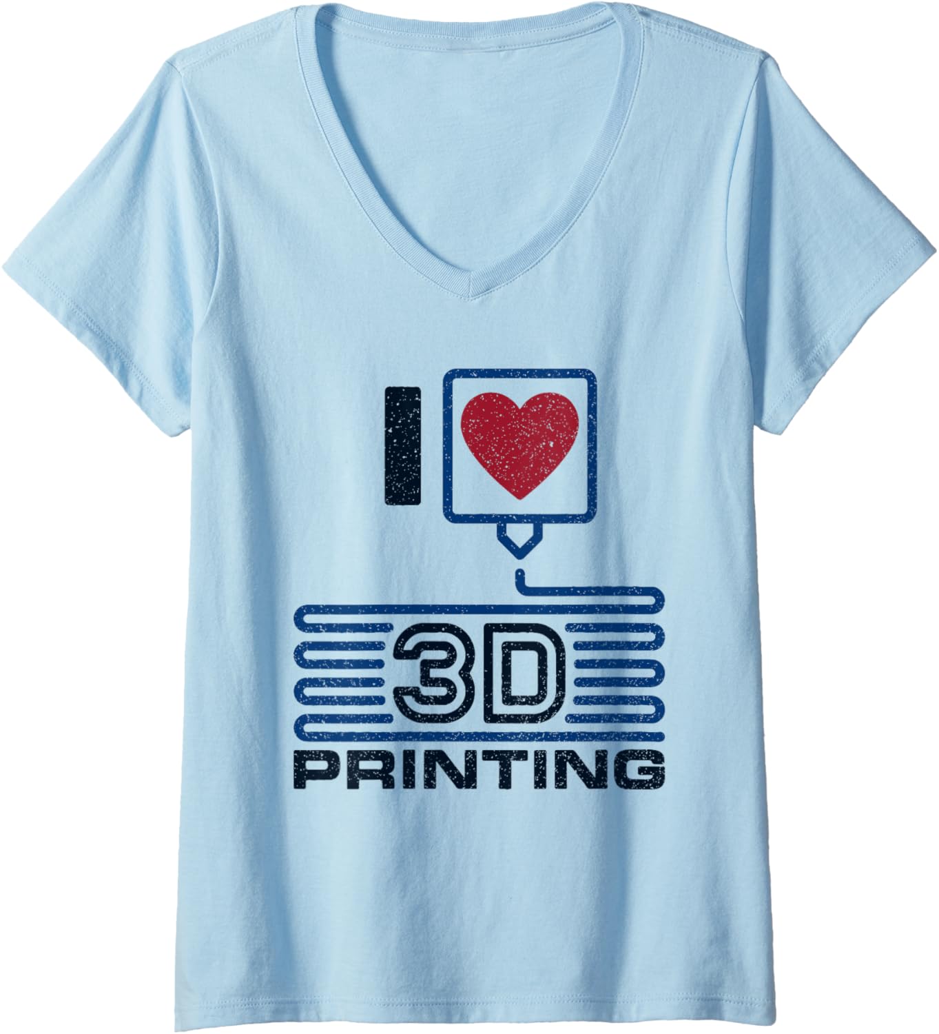 I Love 3D Printing 3D Printer Extruder Nozzle Filament V Neck
