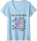 Womens Funny Saying In My Spare Time Talk About Yarn Women Crochet V-Neck