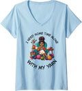 Womens Sewing Girl Knitting Knitter I need Some Time With My Yarn V-Neck