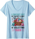 Womens i crochet but my favorite hobby is collecting yarn girls V-Neck