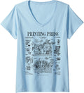 Book Printing Press Newspaper Printer Vintage Patent Print V Neck