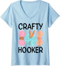 Womens Crochet Lover Funny Yarn Hook Crocheting V-Neck