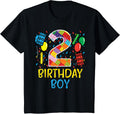 Kids 2 Birthday Boy Building Blocks 2nd Birthday Boys Kids Toddler Design 152
