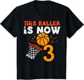 Kids This Baller Is Now 3 Basketball 3rd Birthday Boys Kids Design 5