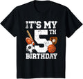 Kids 5th Birthday Sports Birthday Party Five Year Old Boy Birthday Design 289