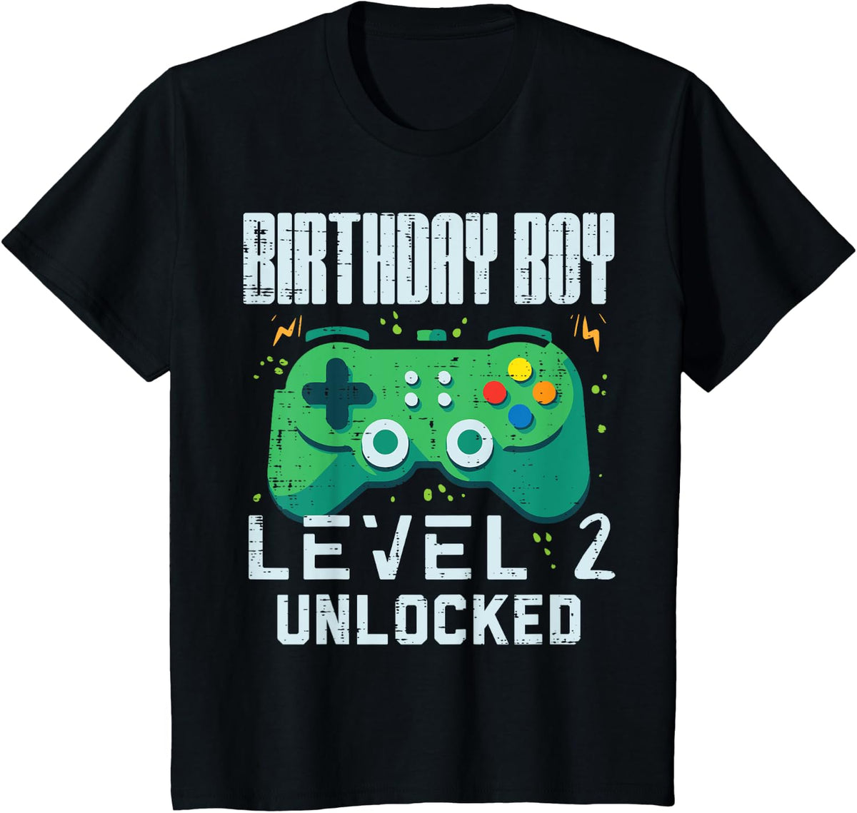 Kids Birthday Boy Level 2 Unlocked Gamer Controller 2nd Birthday Boys Design 13