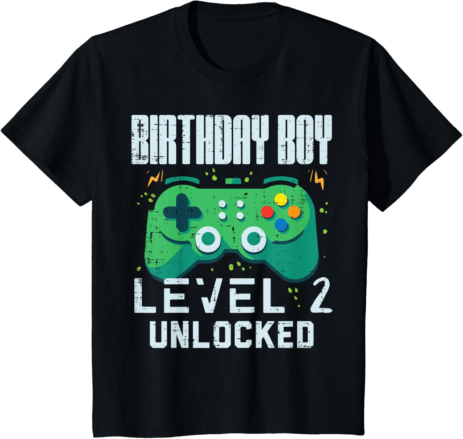 Kids Birthday Boy Level 2 Unlocked Gamer Controller 2nd Birthday Boys Design 124