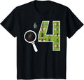 Kids 4th Birthday 4 Magnifying Glass Insects Bugs Birthday Boys Girls Design 366