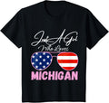 Kids Michigan Just A Girl Who Loves Michigan Sunglasses Usa Flag