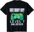 Kids Birthday Boy Level 7 Unlocked Gamer Controller 7th Birthday Boys Design 255