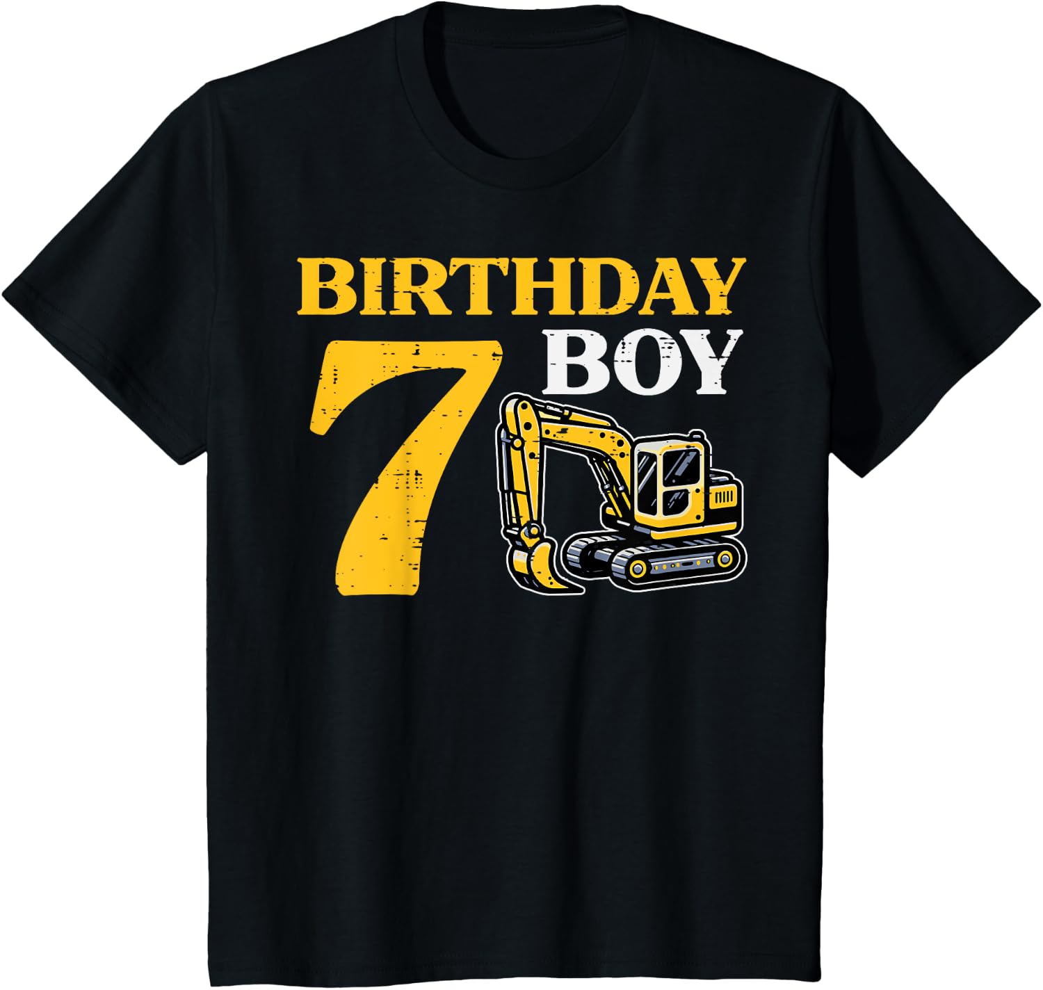 Kids 7th Birthday Boy Excavator 7 Construction Birthday Boys Kids Design 58