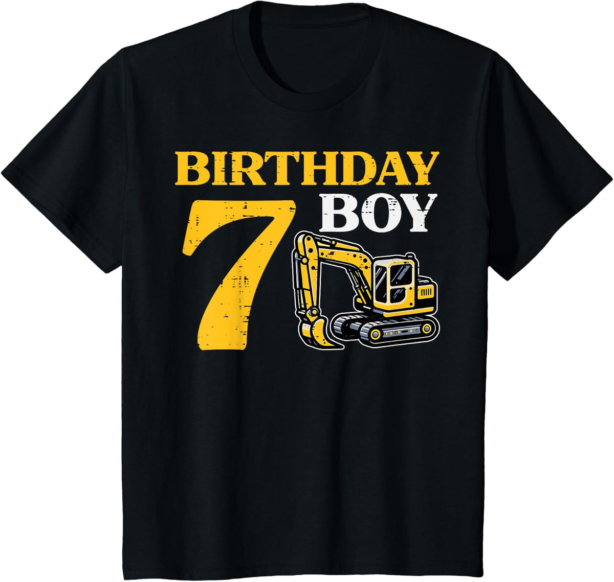Kids 7th Birthday Boy Excavator 7 Construction Birthday Boys Kids Design 25