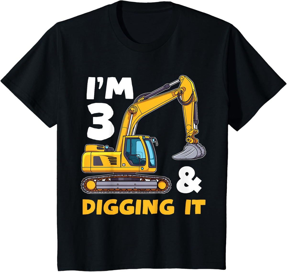 Kids Construction Truck 3rd Birthday Boy Excavator Birthday Design 232