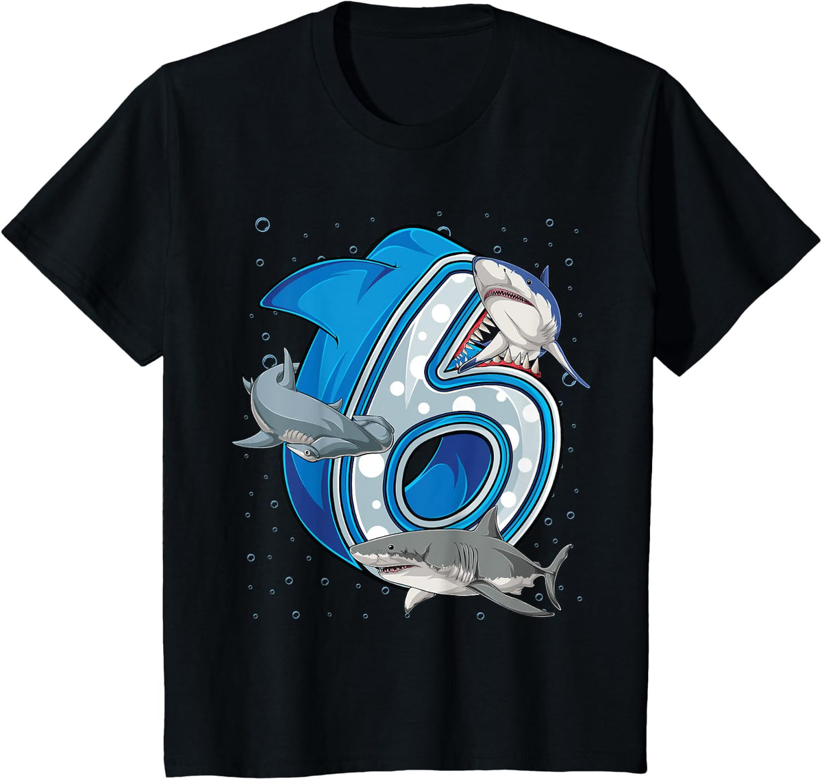 Kids 6th Birthday Boys Shark 6 years Old Ocean Shark Birthday