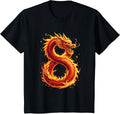 Kids Turning 8 Years Old Birthday Boy Dragon 8th Birthday Girl Design 309