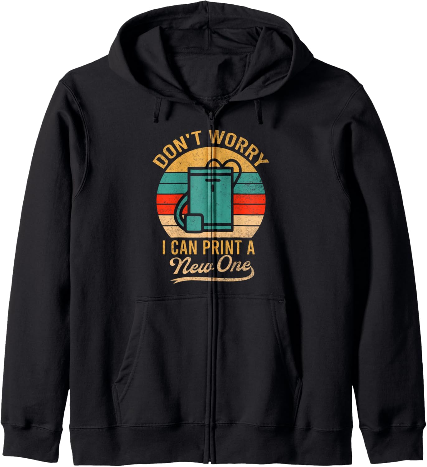 Vintage Retro 3D Printer Shirt Idea Geeks Zip Hoodie