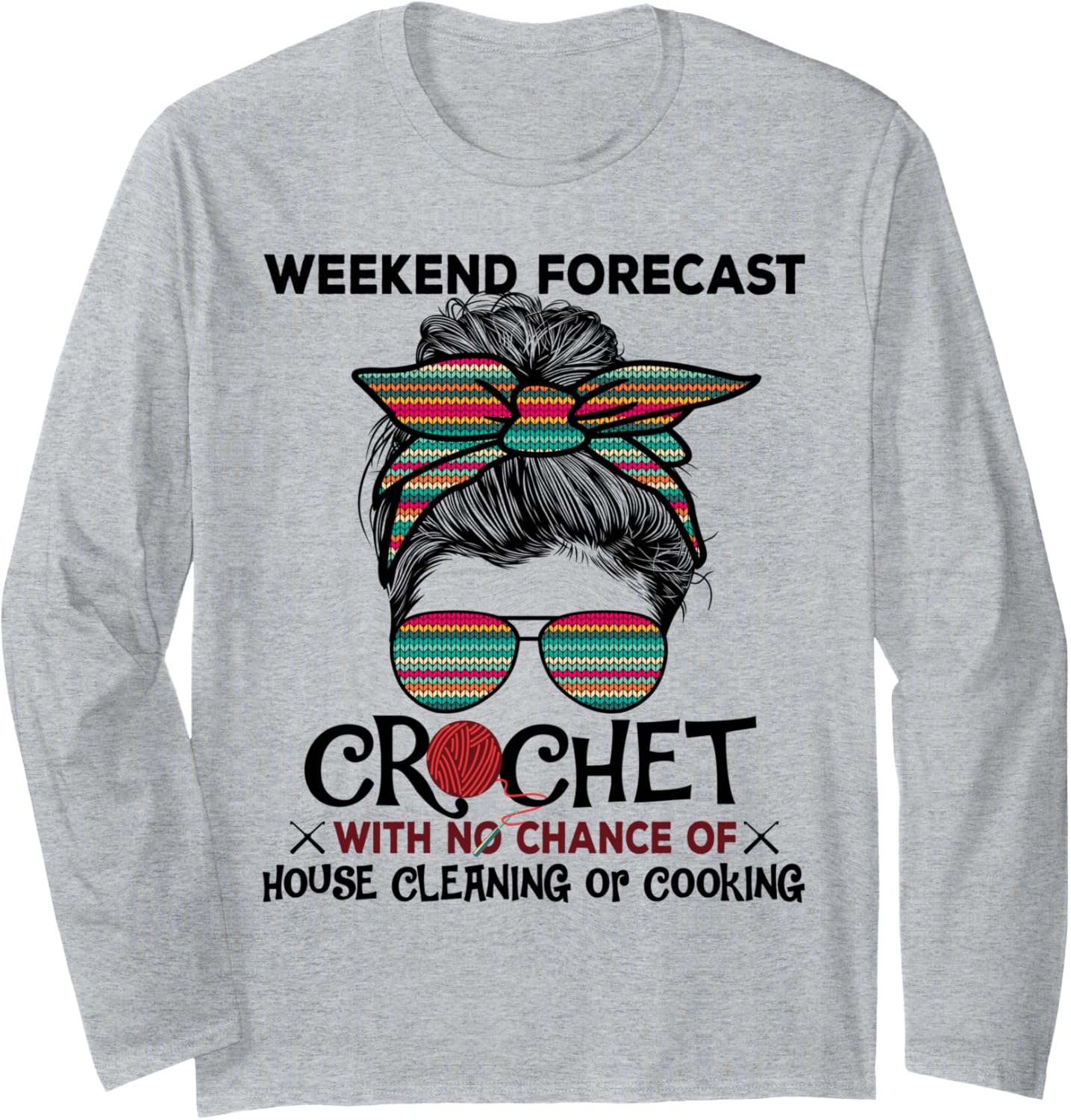 Weekend Forecast Crochet Yarn Wool Colorful Pattern Women Long Sleeve