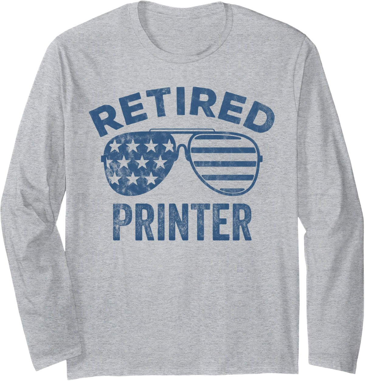 Funny Retirement Design Vintage Sunglasses Usa Flag Men Dad Long Sleeve