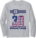 3D Printing American Usa Flag I Love 3D Printers Patriotic Long Sleeve