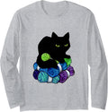 Yarn hoarding void - black cat yarn funny Long Sleeve