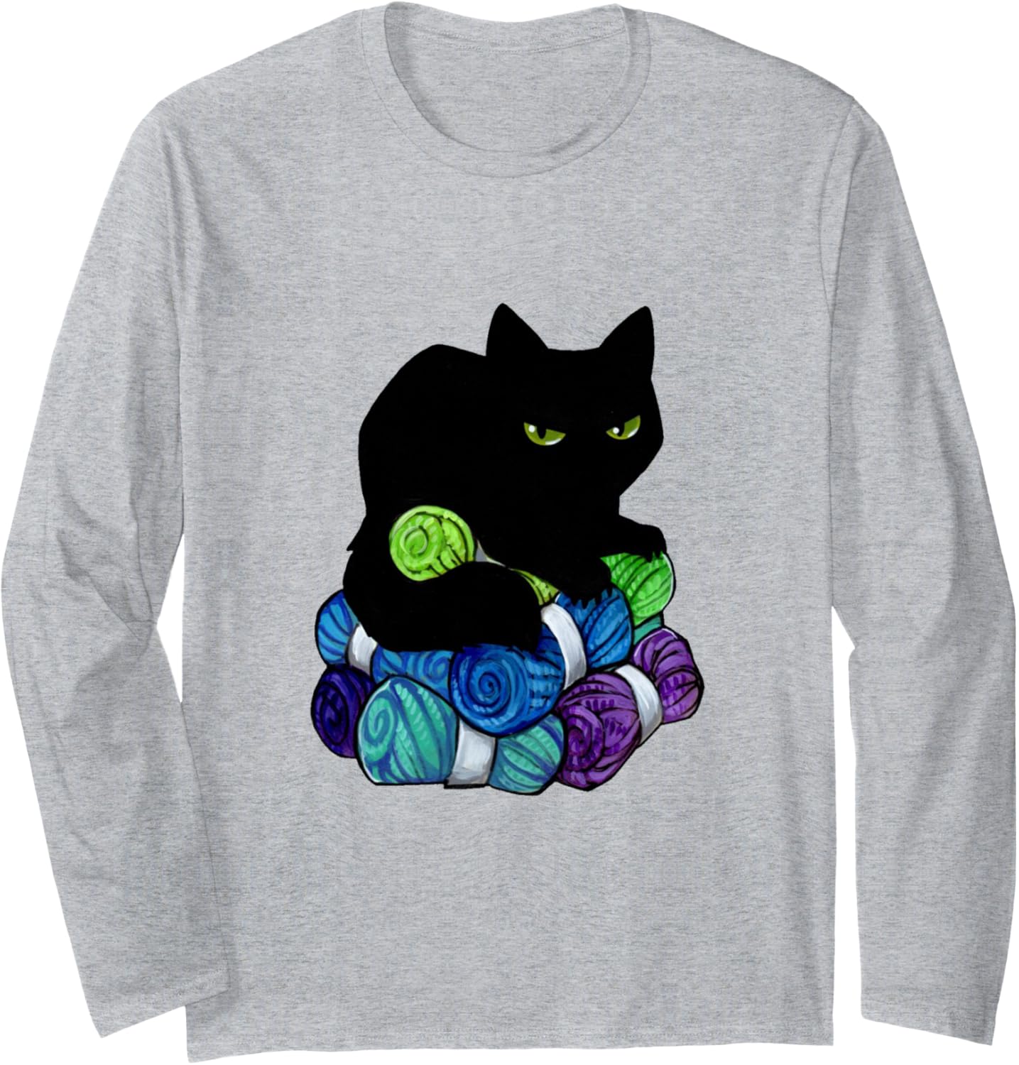 Yarn hoarding void - black cat yarn funny Long Sleeve