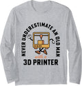 3D Printing Old Man With A 3D Printer 3D Filament Long Sleeve