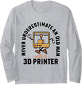3D Printing Old Man With A 3D Printer 3D Filament Long Sleeve