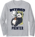 Funny Retirement Design Panda Drinking Coffee Long Sleeve