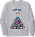 Sewing Girl Knitting Knitter I'm Ok Yarn Long Sleeve