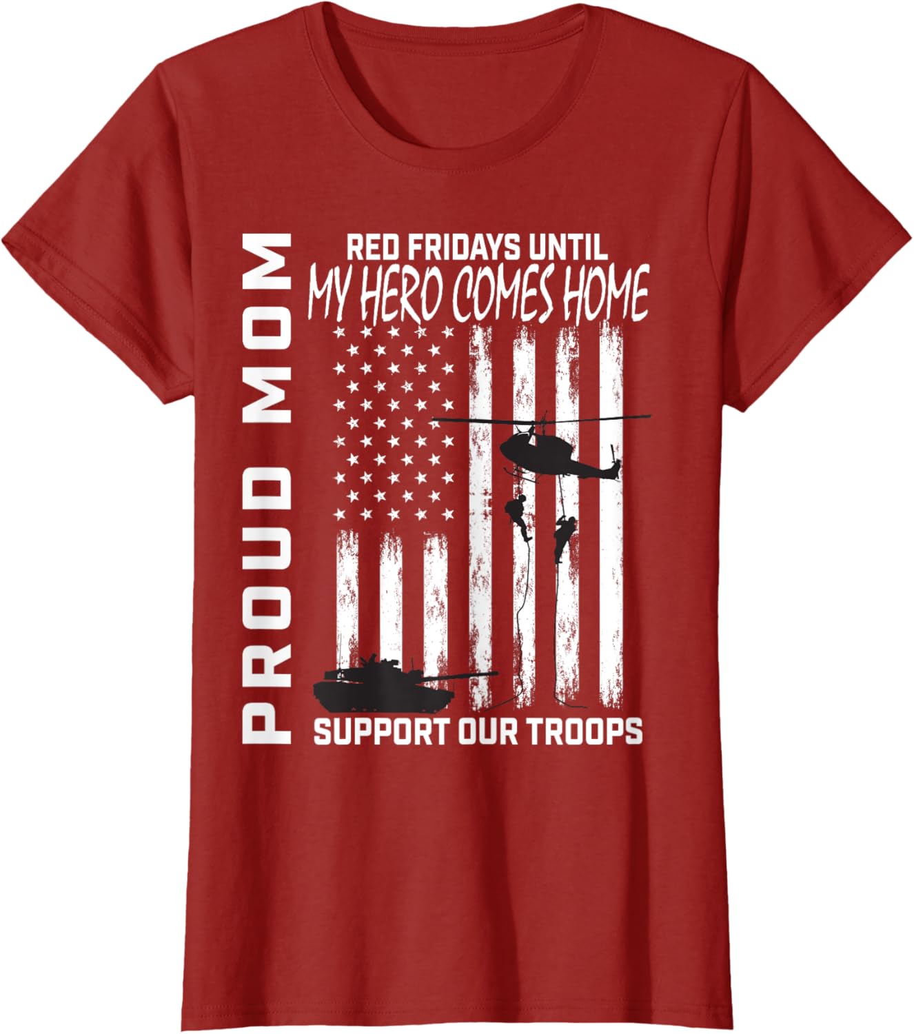 Son Daughter Mom Red Friday Military Support Troops Usa Flag