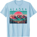 Alaska Usa Outdoor Vintage Unisex Adults Kids Blue Retro Alaska