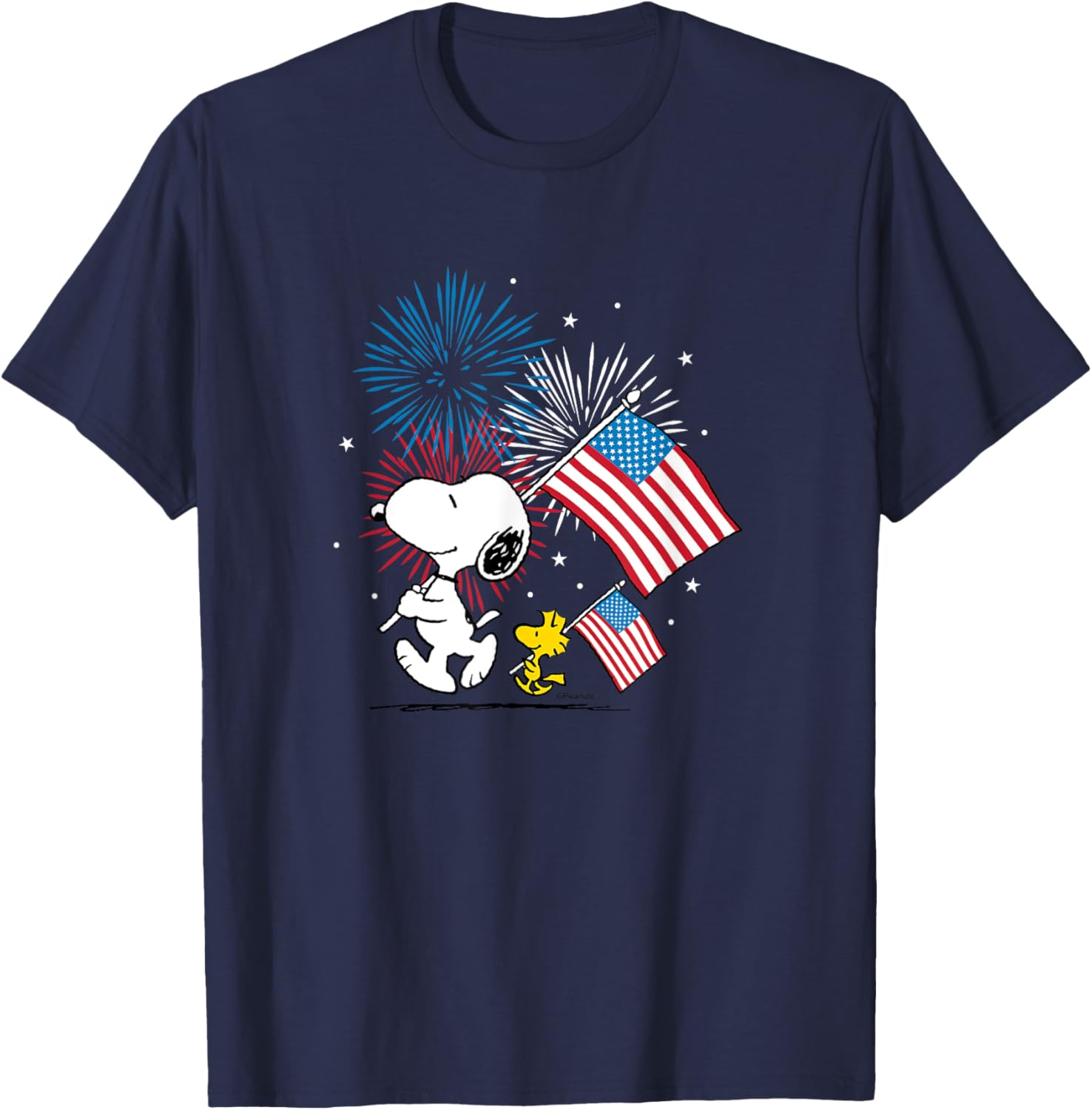 Peanuts Snoopy Woodstock American Flags Fireworks