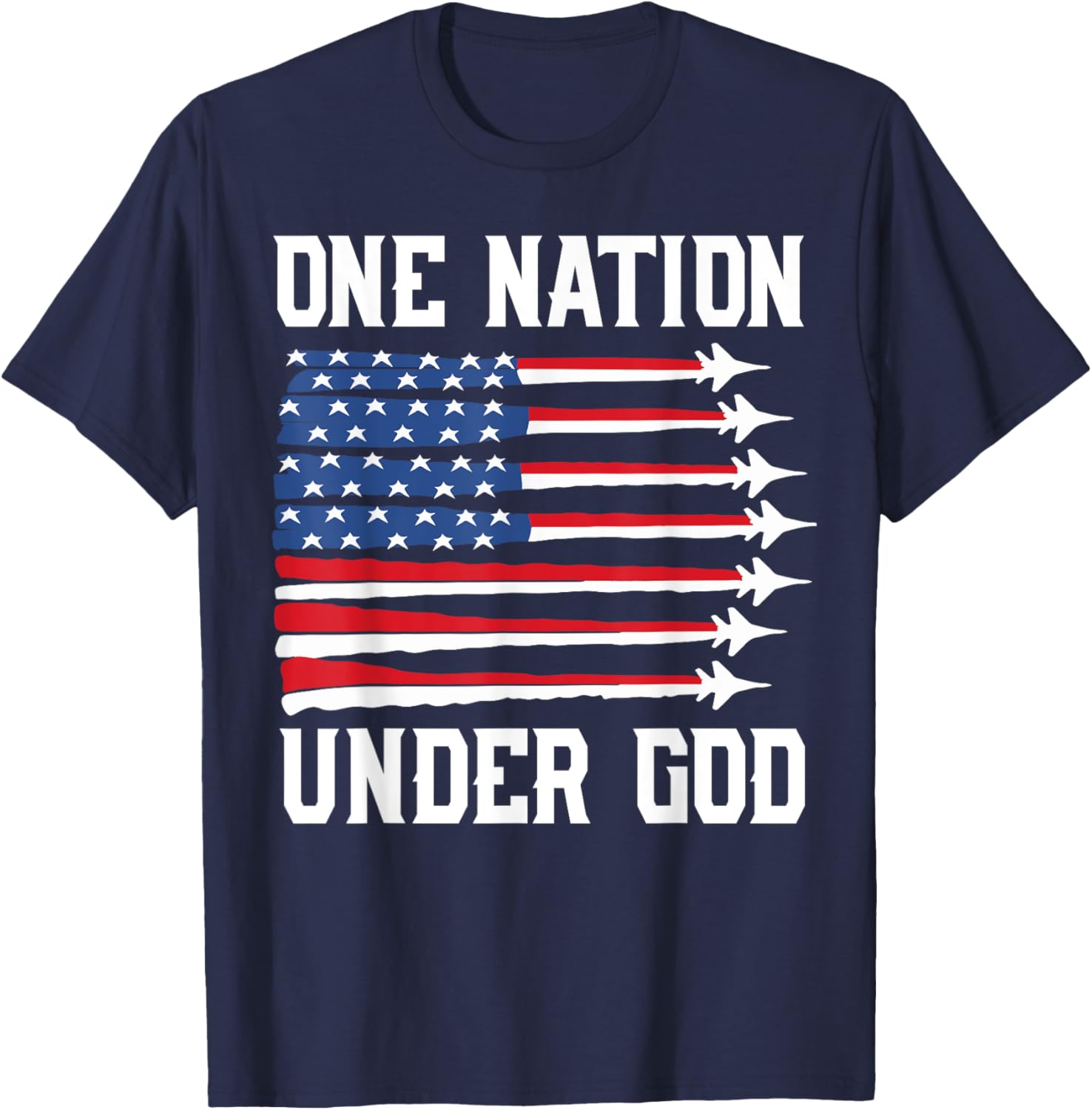 Patriotic One Nation Under God Boy 4Th July Usa Fighter Jet