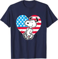 Peanuts Snoopy Usa Flag Heart