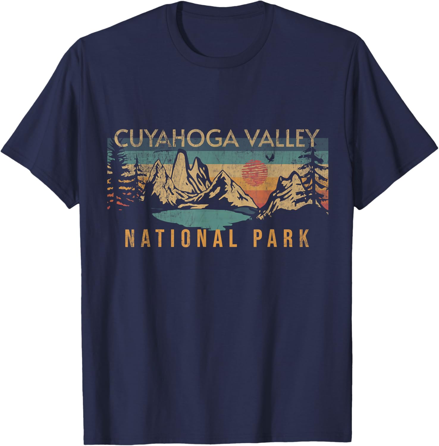 Cuyahoga Valley National Park Ohio Usa Outdoor Cuyahoga Valley National Park T Shirt Blue Unisex Kids Classic Fit Crew Neck Short Sleeve Modern Retro Letter Print Hiking Travel