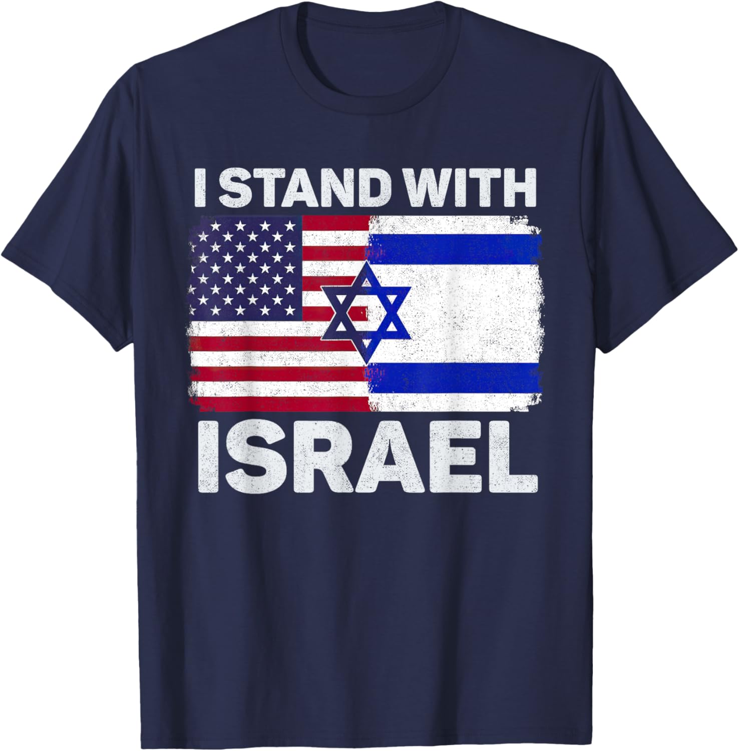 I Stand With Israel Usa American Flag With Israel Flag
