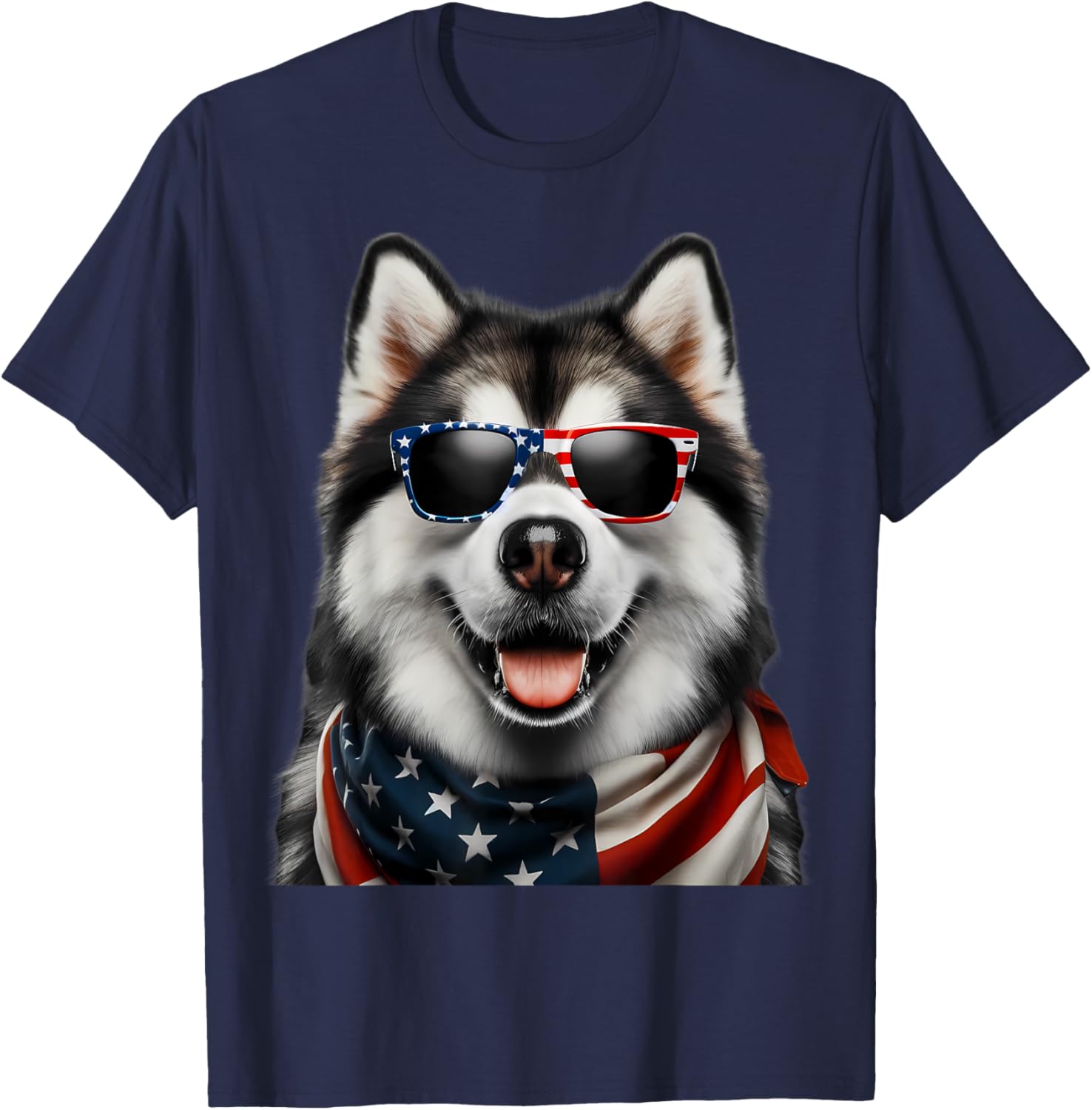 Alaskan Malamute Dog 4Th Of July American Incependence Day