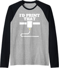 3D Printing Men Women 3D Printer Lovers Print Geeks Raglan Baseball Tee