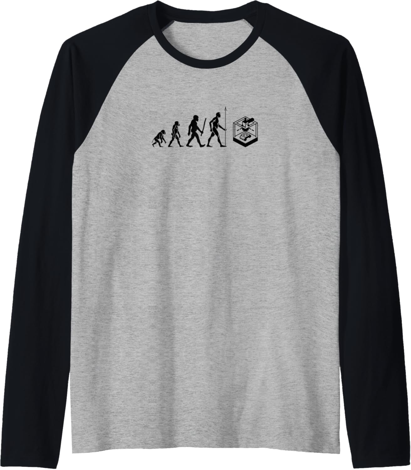 3D Printer Accessories Evolution Chart Raglan Baseball Tee