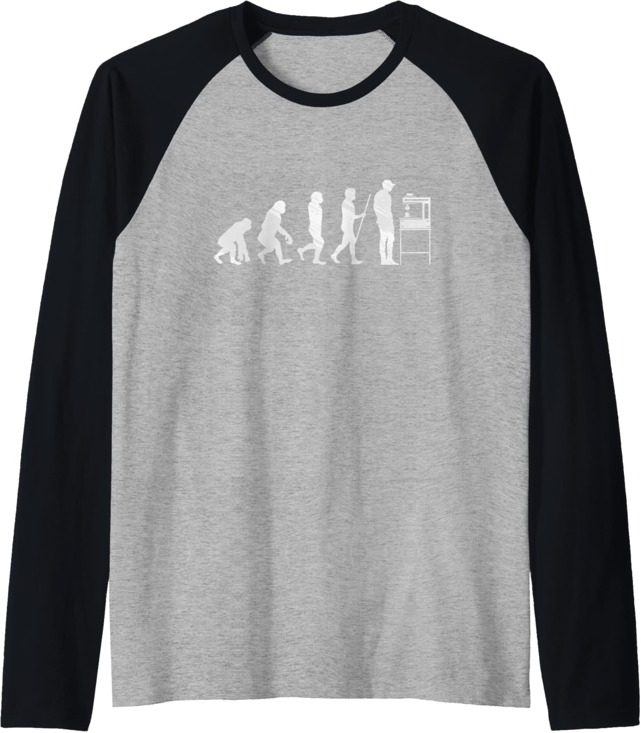 Evolution Of 3D Printer Raglan Baseball Tee
