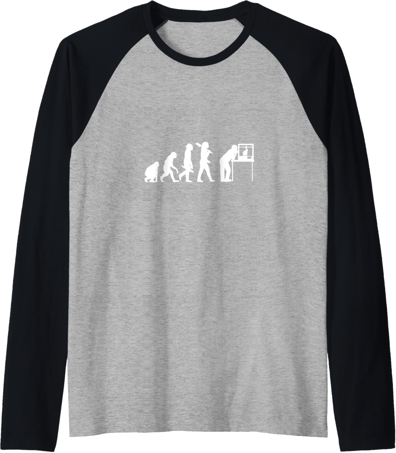 Funny 3D Printing Evolution Print Retro Printer Accessories Raglan Baseball Tee