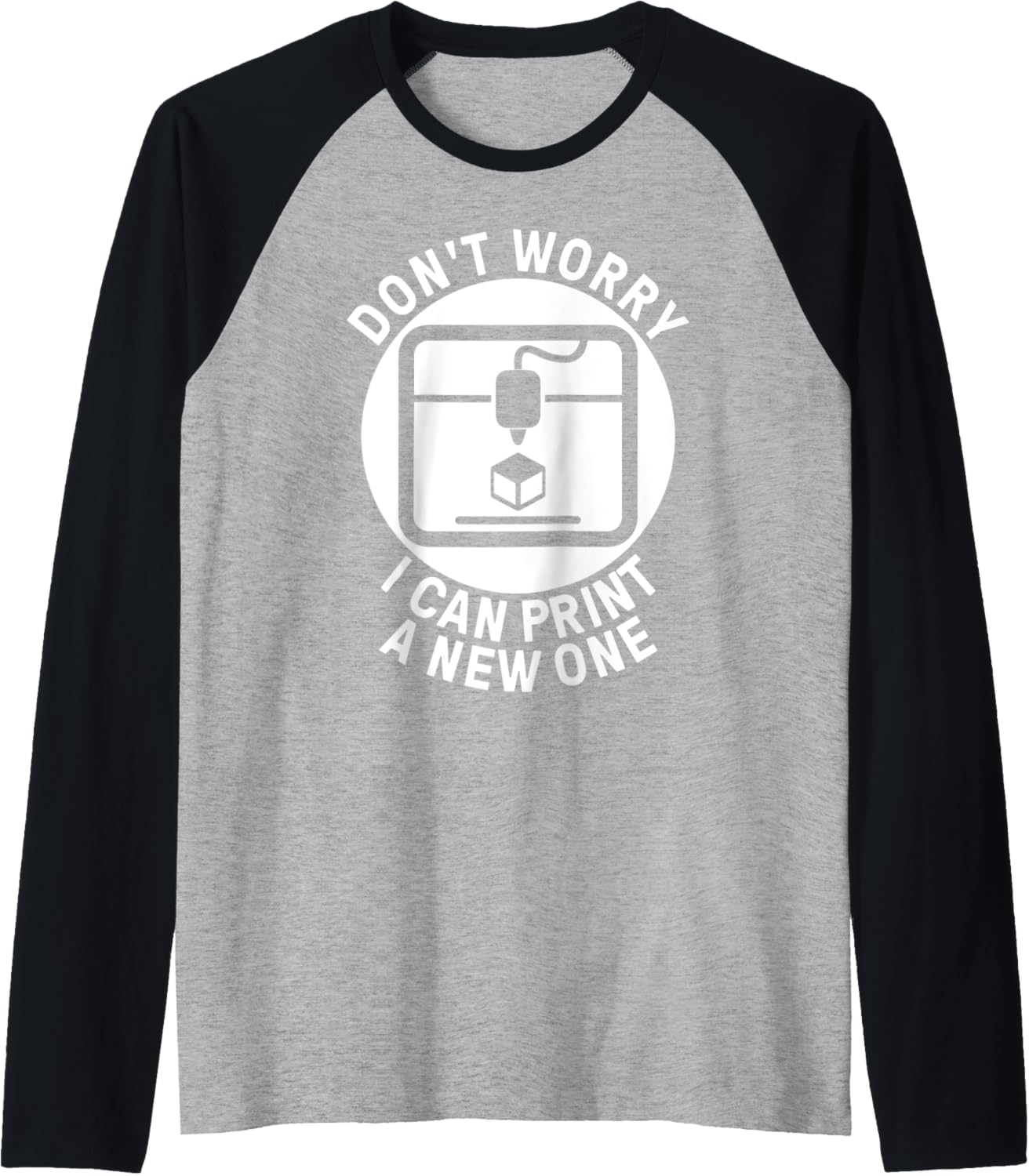 Funny 3D Printing Men 3D Printer Nerd Print Hobby Raglan Baseball Tee