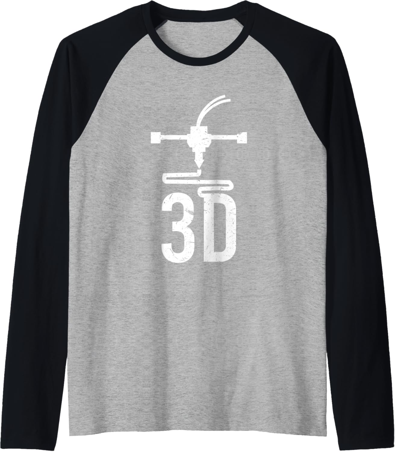 3D Printer Nozzle Design Cool 3D Printing Machine Geek Raglan Baseball Tee