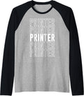 Printer Raglan Baseball Tee